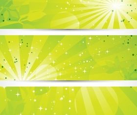 green shiny banner vector graphics