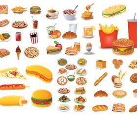fastfood breakfast pastries vector