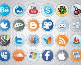 Social MediButtons set vector