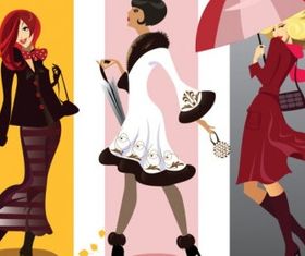 fashion girl illustrator 01 vector set