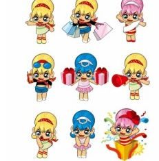 retro fashion girl vectors material