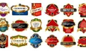 european gorgeous label vector material