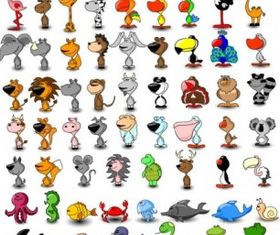 cute cartoon animals 02 vector