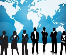 Business People World Map vectors