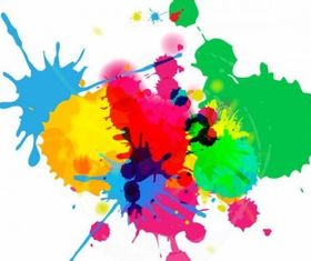 Colorful Bright Ink Splashes on White Background vector