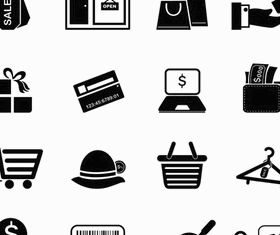 Silhouette Shopping Icons 2 vector