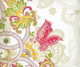 Vintage Flower Background Design Vectors