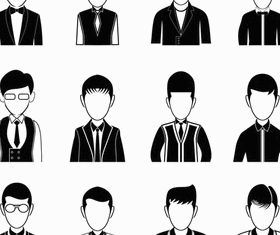 People Silhouette Avatars set vector