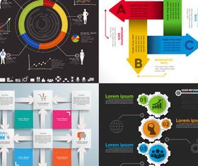 4 Kind Backgrounds with Infographics vectors