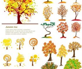 Autumn trees design vector illustration