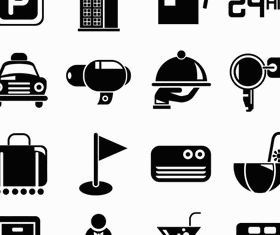 Silhouette Travel Icons vector set