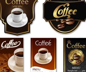 Coffee Shiny Labels vector graphic