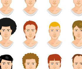Faces Men graphic vector material