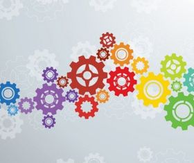 Colorful gears background vector