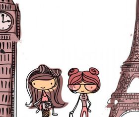 Line art illustrator background 01 vector material