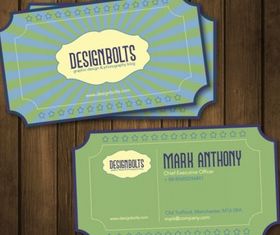 Retro business card design vector