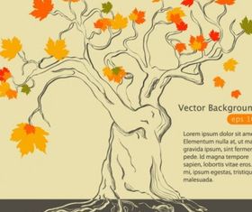 Handpainted maple leaf background 01 vector