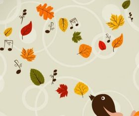 Handpainted maple leaf background 03 vector