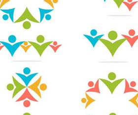 Logotypes with People 3 vector material