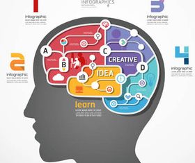 Infographics with Heads design vectors