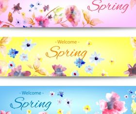 Spring banner with flower vector