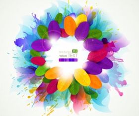 Colorful flowers background 02 vector graphics