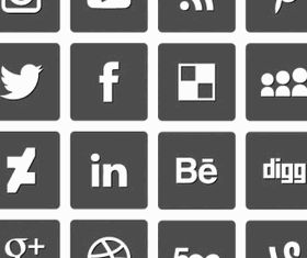 social mediicons set vector design