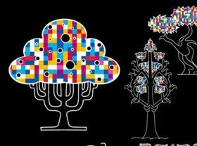 Abstract trees background 02 vector