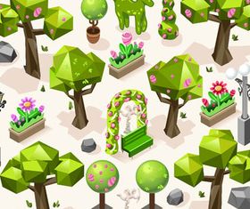 Bushes and Trees vector