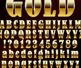 Stylish Gold Alphabets vector