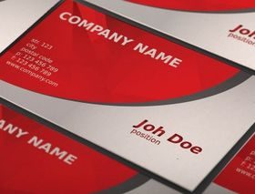Abstract red business card template vector