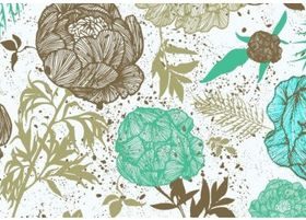 Retro Floral Pattern Free vector