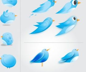 witter Birds Icons Free vector