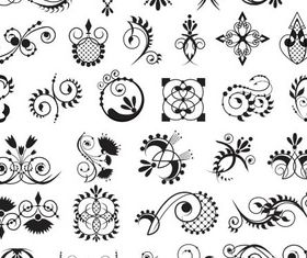 Ornamental Floral Elements 14 vector