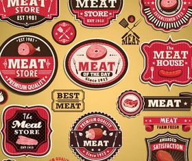 Retro Food Labels Set vector graphics