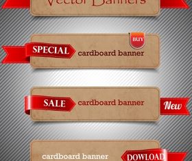 Cardboard banner Free set vector