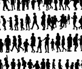 Silhouettes Kids vector