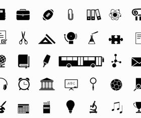 Education Black Icons vectors