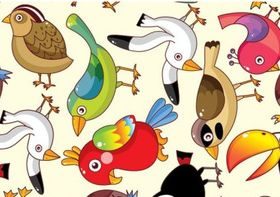 Funny Birds Pattern Free vector