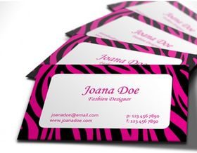 pink and black zebrbusiness card vector design