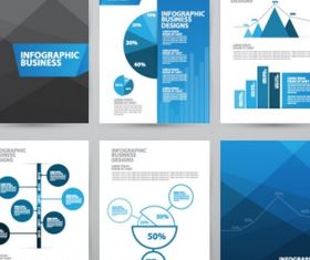 Business brochures set vector set