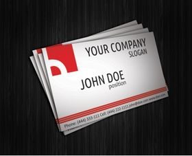 Simple red corporate business card vector