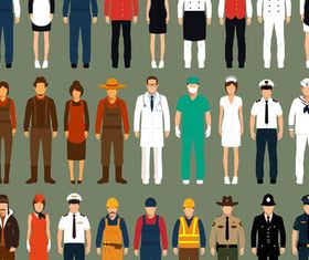 People Different Professions 2 creative vector