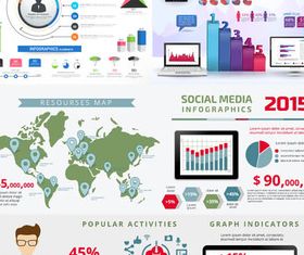Social MediInfographics shiny vector