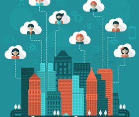 Social Network Backgrounds 9 vectors material