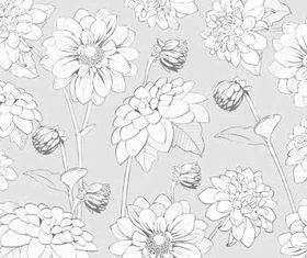 Monochromatic flowers Free vector