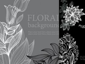 Graceful flowers lines vector