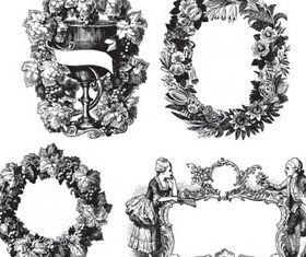 drawing style lace pattern vector