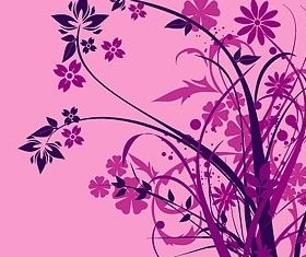 Purple flower silhouette vector