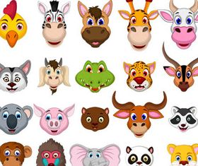 Animal Heads vector set